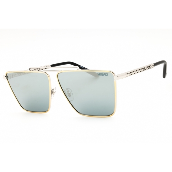 NWT Versace VE2266 Gold And Rectangle 64mm Sunglasses